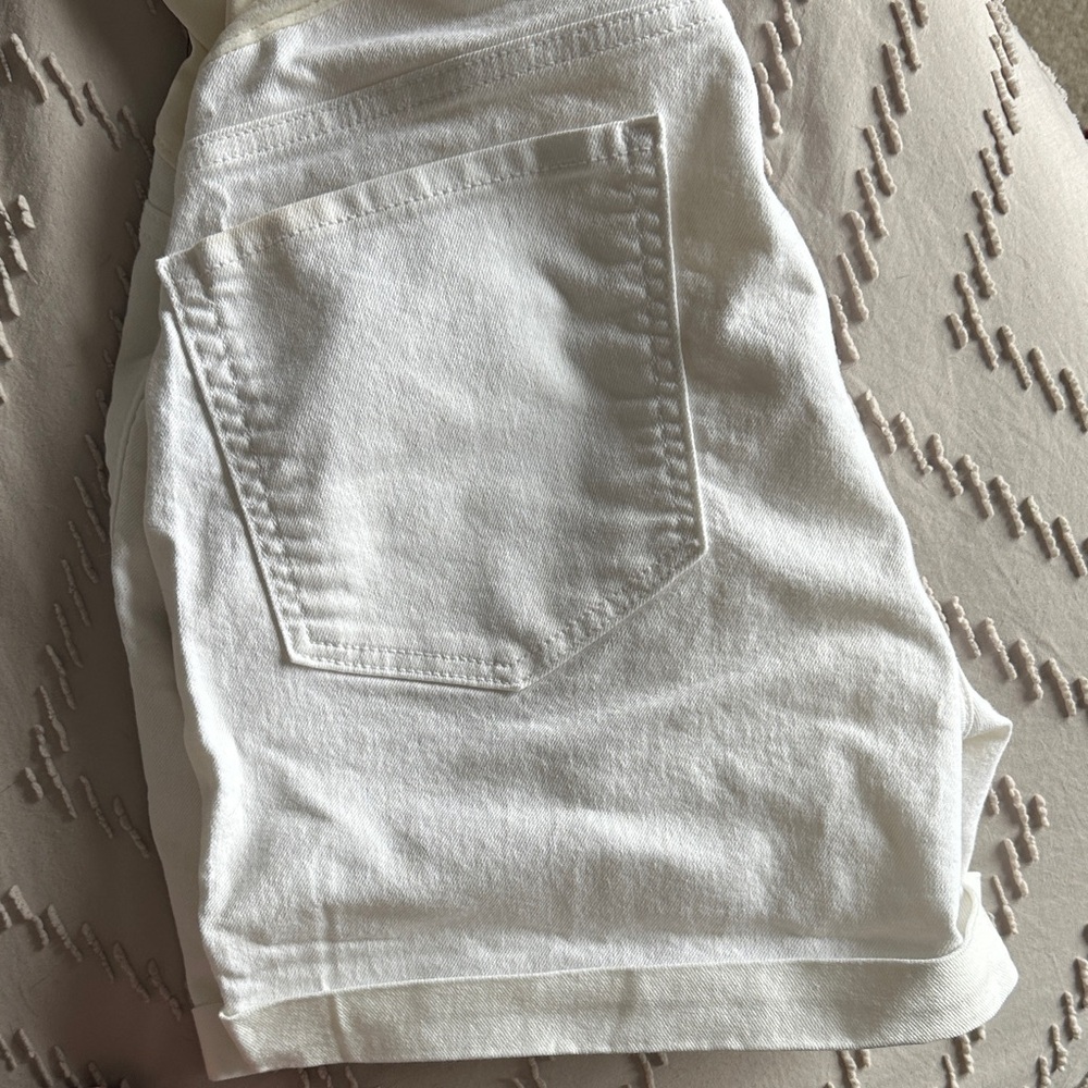 White Denim Maternity Shorts